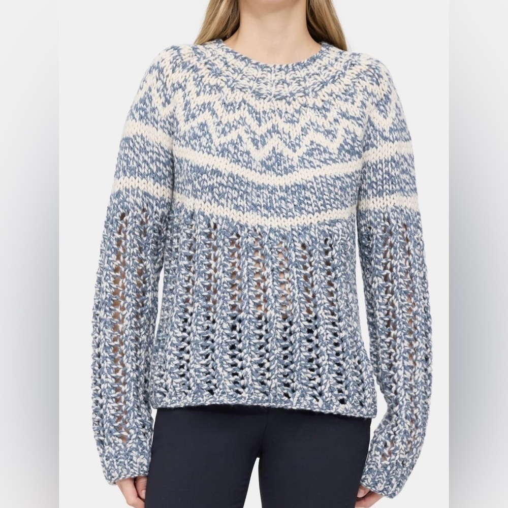 THEORY Chevron Sweater in Felted Wool-Cashmere